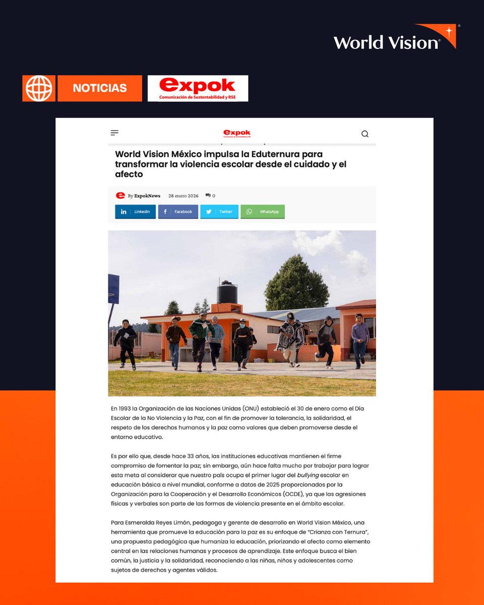 Educar con afecto también previene la violencia. Con la Eduternura, World Vision México promueve entornos escolares seguros, inclusivos y en paz.

🔎 Lee la nota completa.hubs.la/Q0410wlS0