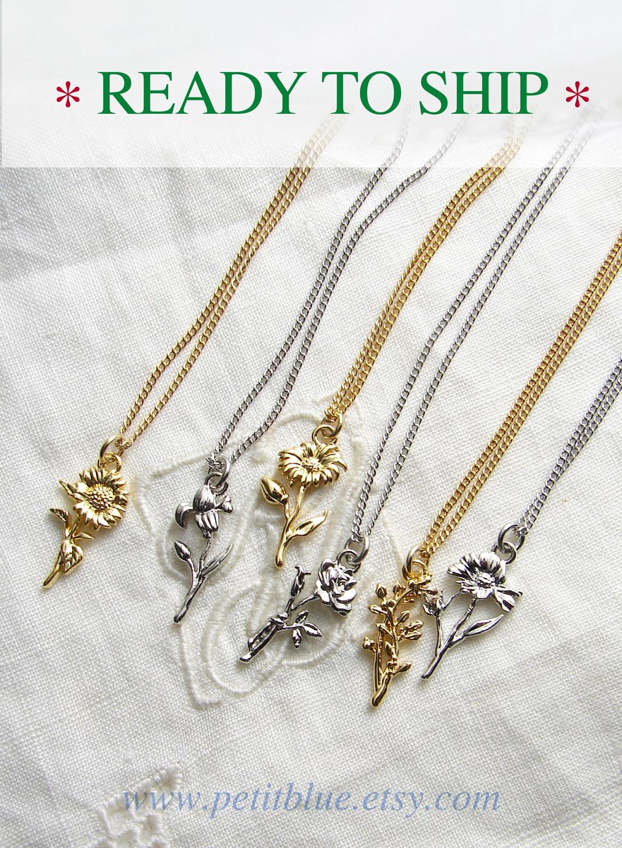 JewelryByMikako's tweet image. READY TO SHIP, Flower Necklace, Personalized Birth Month Necklace, Floral Necklace, Birthday Gift, Bridesmaid Gift tuppu.net/49f3e8d7  #PersonalizedGift