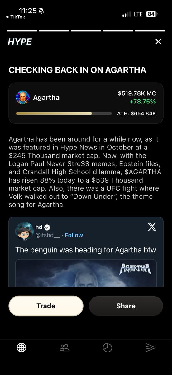 HypeHQ's tweet photo. Today’s Memecoin News:                         

- Nicki Minaj is shilling $CHUCKY as meme goes viral 
- Epstein Files make $GOYIM run  
- $AGARTHA pumps after a wild weekend           
+ more                           
 
Read the full news on the Hype app below https://t.co/l7zpMX3w2u