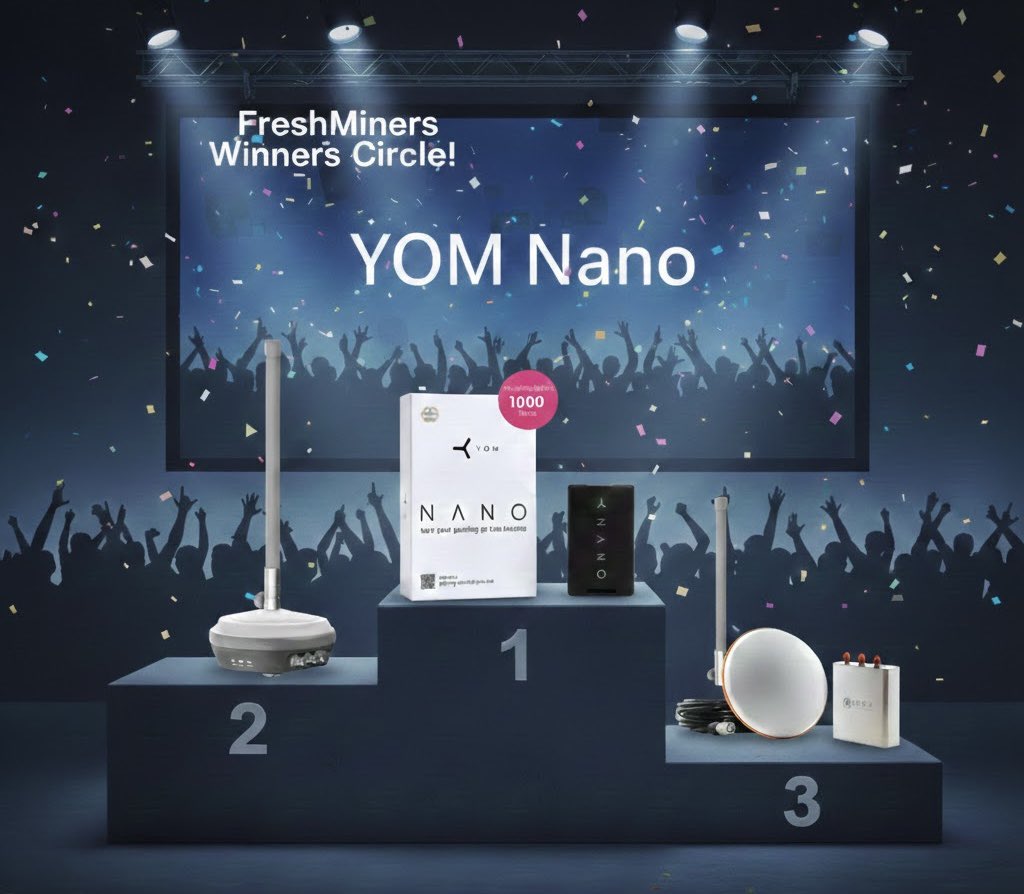 Freshminers_'s tweet photo. Check out the top 3 best-selling devices in January. 

The absolute number #1: YOM NANO
#2: Wingbits WB200
#3: GEODNET

Grab your DePIN device today and join the movement.

https://t.co/2loDJy5vV7 https://t.co/KwWeLAFFBP