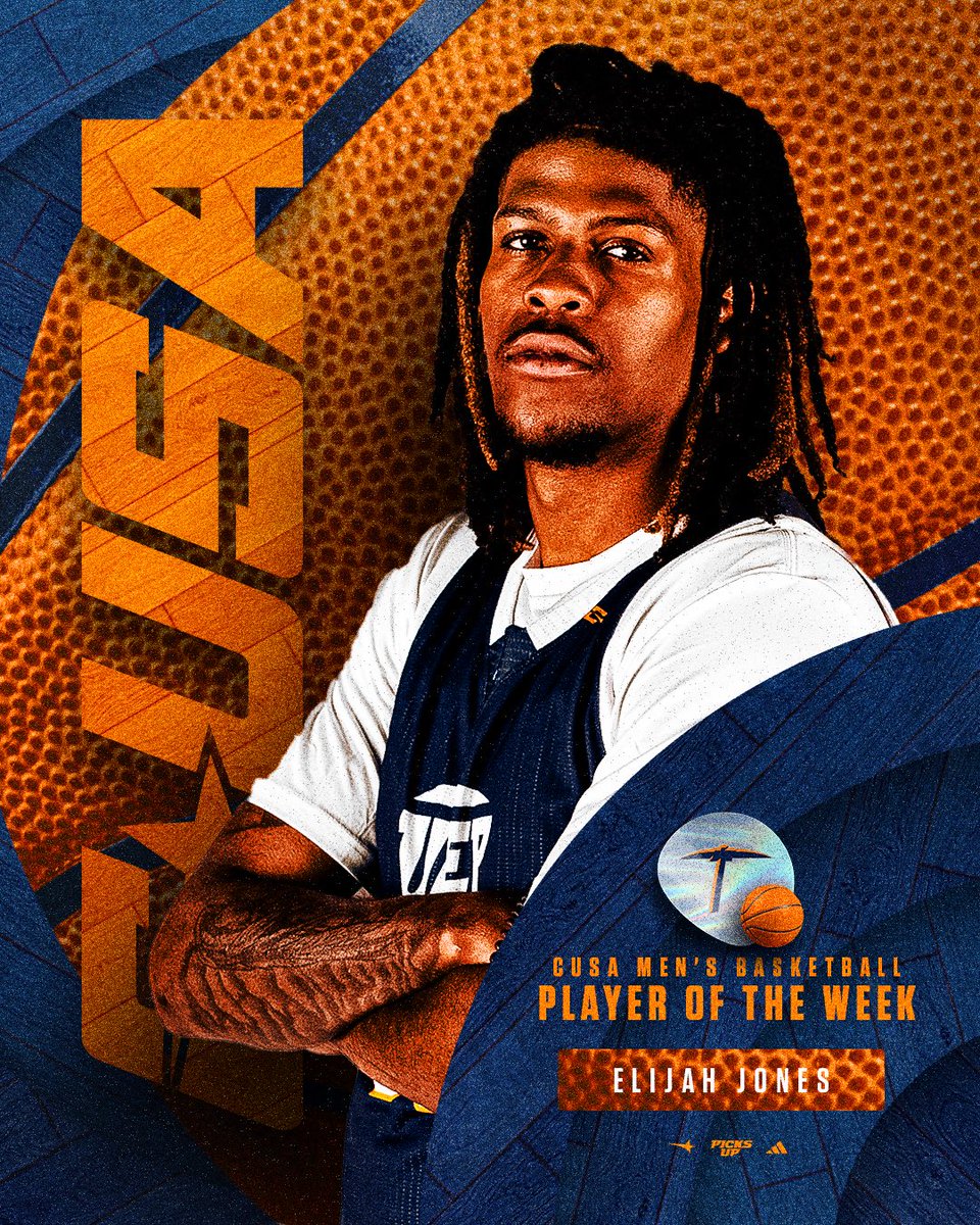 UTEPMBB's tweet photo. 𝗧𝗮𝗸𝗲 𝗮 𝗯𝗼𝘄, 𝗘𝗹𝗶𝗷𝗮𝗵, 𝗳𝗼𝗿 𝗯𝗲𝗶𝗻𝗴 𝘁𝗵𝗲 𝗖𝗨𝗦𝗔 𝗣𝗹𝗮𝘆𝗲𝗿 𝗼𝗳 𝘁𝗵𝗲 𝗪𝗲𝗲𝗸 ‼️

🔶 Averaged 20 points &amp; 8.0 rebounds 
🔷 First career @ConferenceUSA Player of the Week award

🔗 https://t.co/hc3hGW4yCn

#PicksUp https://t.co/CuiaIwUNqw