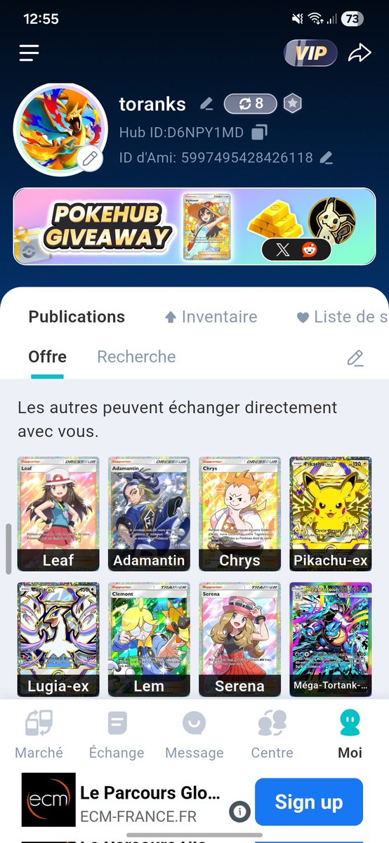 Toranks0604's tweet photo. @PokeHub_PTCGP I got the card i was looking for a long time in pokehub thanks you so much https://t.co/rPOFpgYTfa