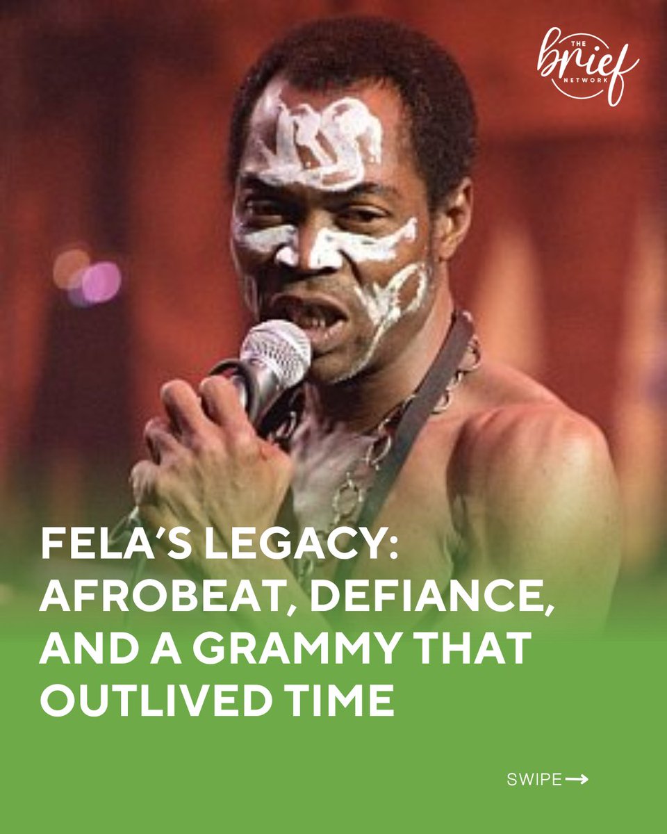 stbinspires's tweet image. Afrobeat wasn’t just a genre; it was a statement. And statements, when rooted in conviction, endure. Read my latest article for @thebriefnetwork here —&amp;gt; thebriefnetwork.com/2026/02/01/fel… #GRAMMYs2026 #GRAMMYs #stbinspires