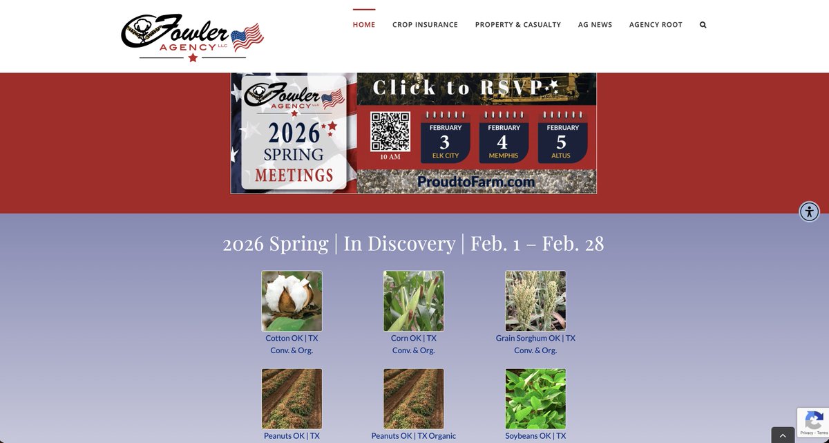 Quick reminder that our 2026 Fowler Agency Spring Meetings are happening this week, and we look forward to visiting with you in person.
Elk City – Feb. 3
Memphis – Feb. 4
Altus – Feb. 5

2026 Spring Crops are trading at ProudToFarm.com