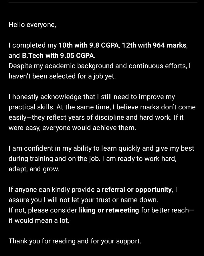 GantaganiM's tweet image. Could anyone please help me...

#hiring #needjob #fresher