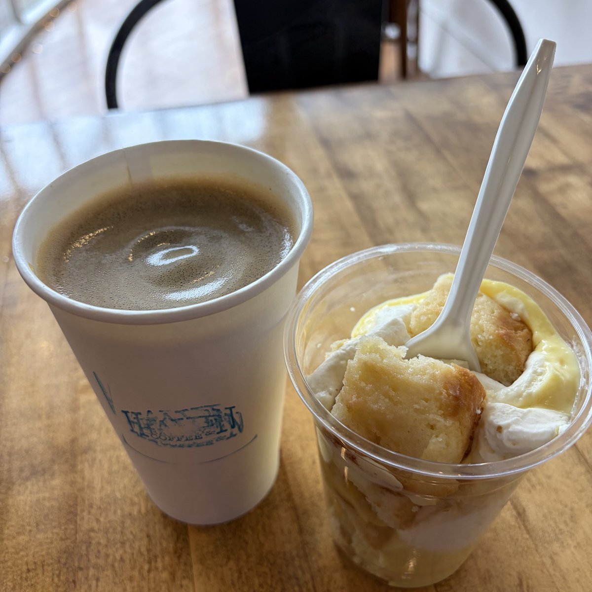 Lemon Pound Cake Trifle Cup
with an Americano
at Haven Bakery &amp; Coffee 
#pastry #coffee