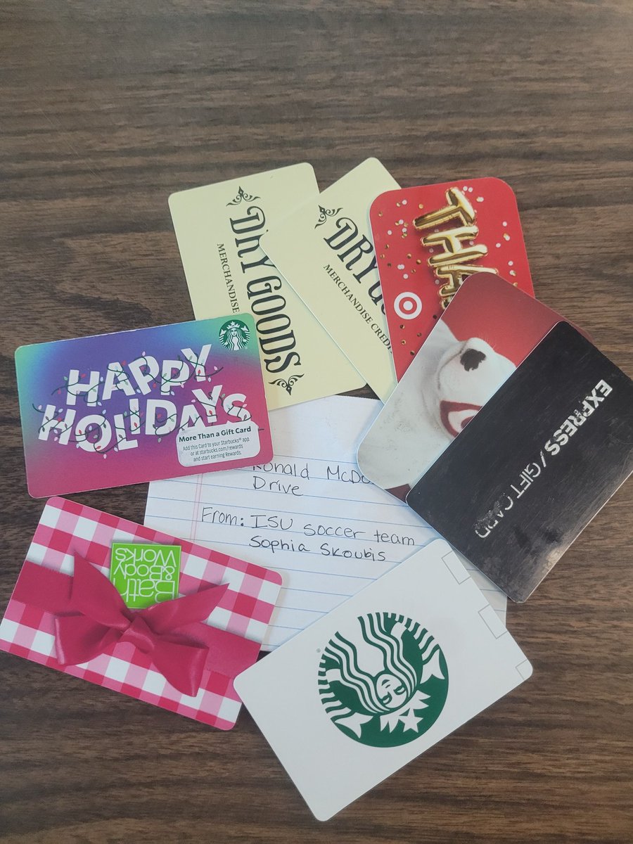 barryredhawk's tweet photo. Thank you to Sophia Skoubis and the Illinois State Women's Soccer team for your generous donation to the Justin Wegner Ronald McDonald House Gift Card Drive. https://t.co/VAyMZGMKAh