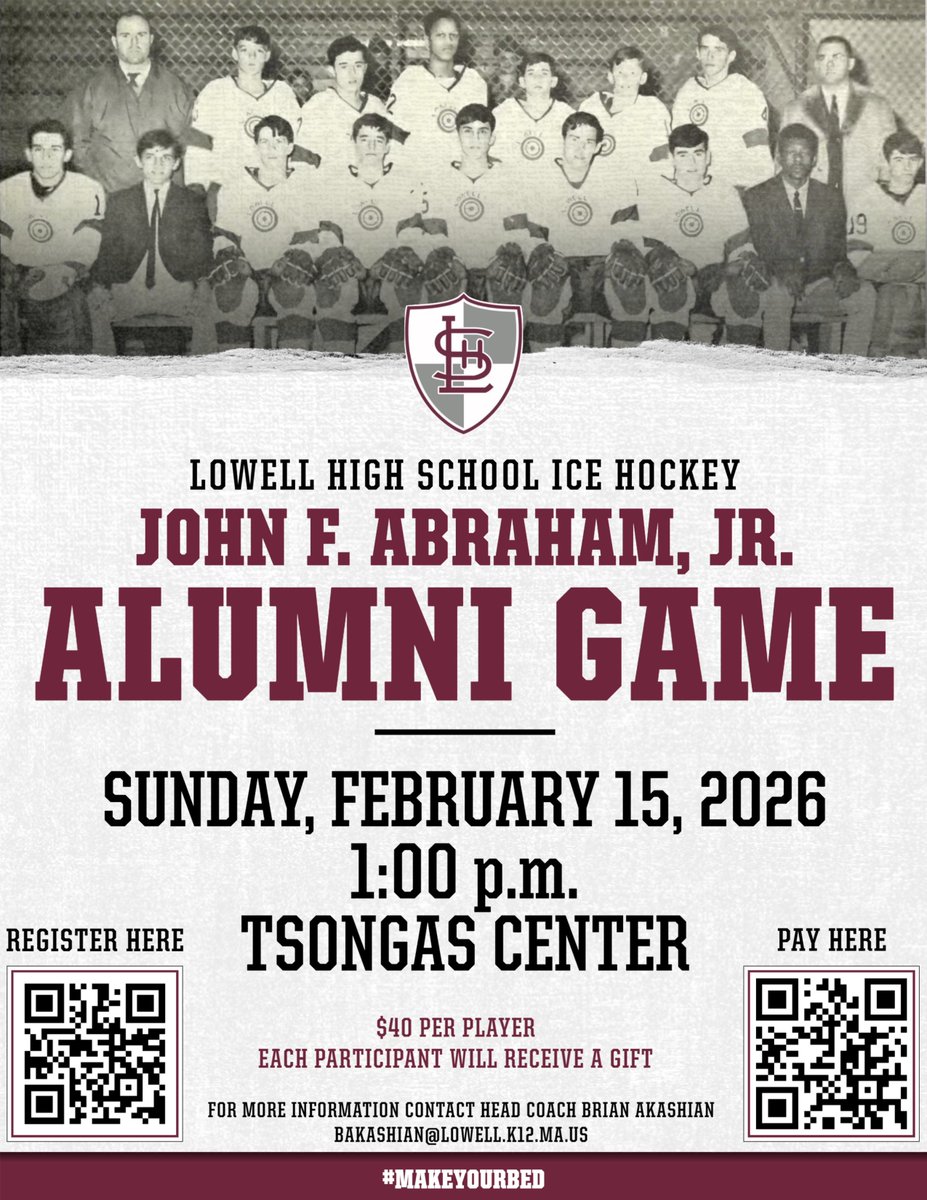 The John J. Abraham, Jr. Alumni Game will make its  return on Sunday, February 15, 2026, at 1:00 p.m. at the Tsongas Center.  Registration information can be found within the attached flyer.  #makeyourbed