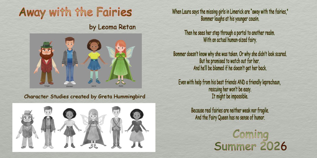 LeeRetan's tweet photo. Away with the Fairies, my MG fantasy, will be published this summer through Scribe Hive Publishing. Here is some of the info that will be incorporated into the cover design. The character studies were done by Greta Hummingbird.

#amwriting #fiction #fantasy #ampublishing https://t.co/DcTUV7ssZN