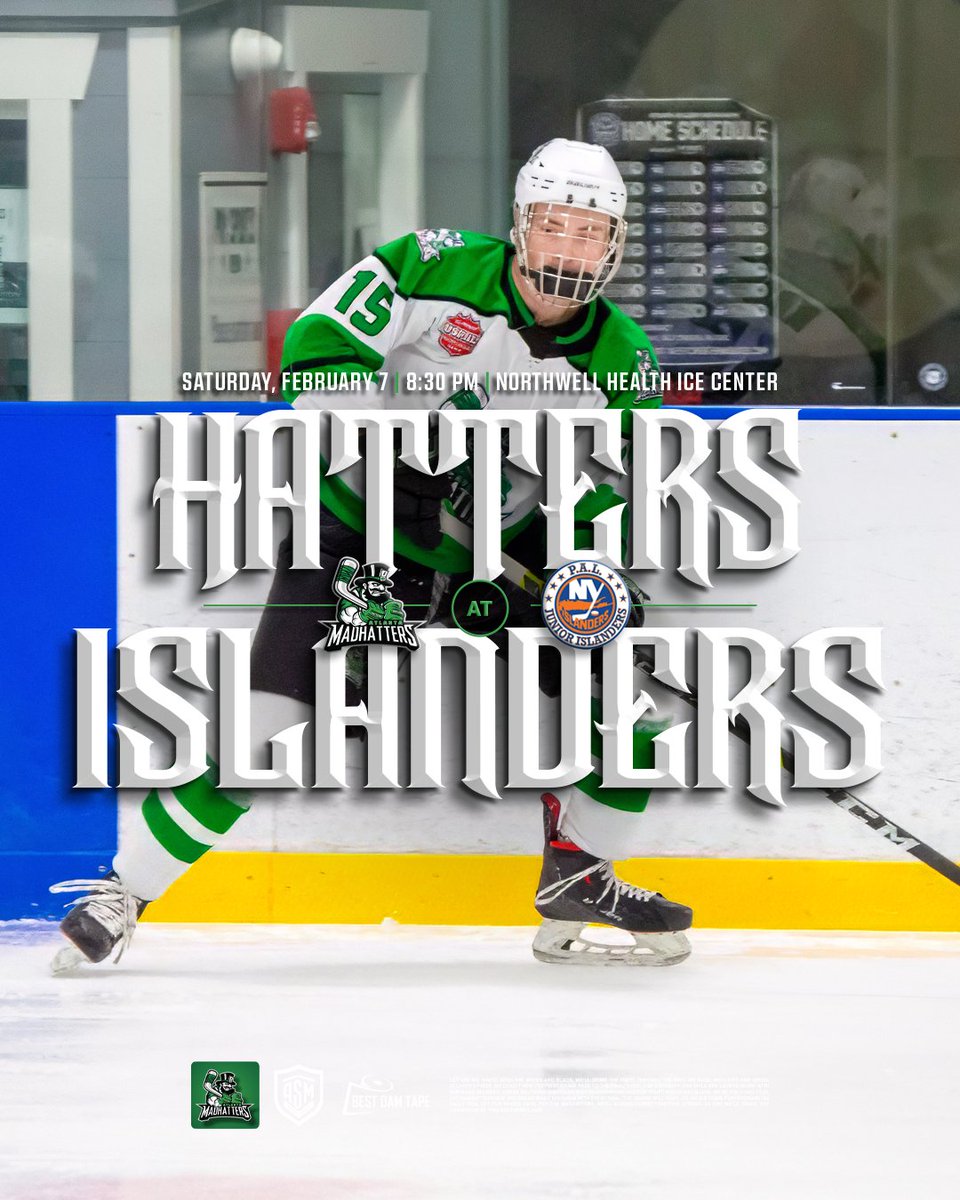 Late puck drop on Long Island as the Hatters hit the road.

🆚 PAL Junior Islanders
📍 Northwell Health Ice Center
⌚️ 8:30 PM
🖥️ USPHL+