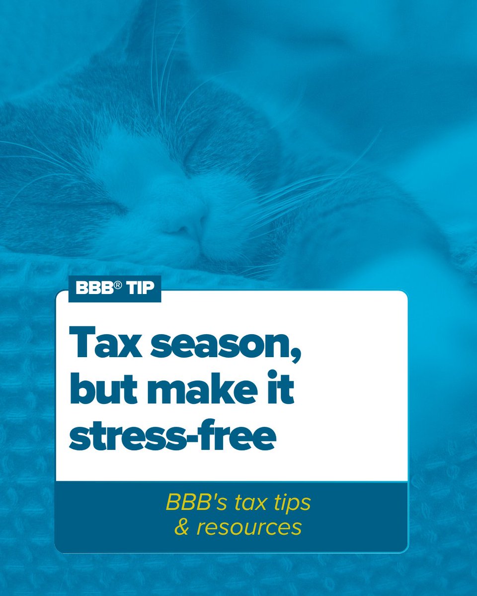 BBBAkronOhio's tweet photo. Taxes can feel overwhelming, but you do not have to figure them out alone. BBB is here to help consumers and local businesses stay informed about tax scams, filing tips, identity theft, how to choose tax help, and trusted tax resources so you can file with confidence. https://t.co/GdOmndeKIx