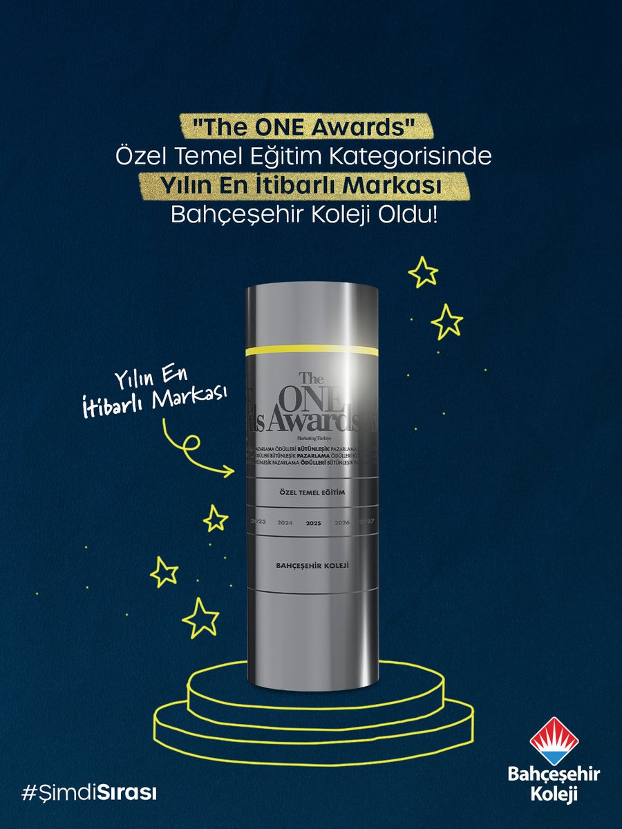 Gururla duyuruyoruz! 🏆 

Bahçeşehir Koleji olarak, The ONE Awards Özel Temel Eğitim Kategorisi'nde "Yılın En İtibarlı Markası" ödülünün sahibi olduk!

Bu değerli ödül, bizim için yalnızca bir başarı değil; eğitimde kalite, yenilikçilik ve topluma katkı konusundaki