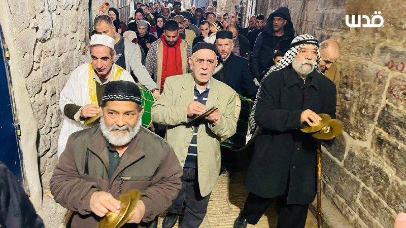 QudsNen's tweet image. Palestinians celebrate the night of mid-Sha’ban in Nablus.