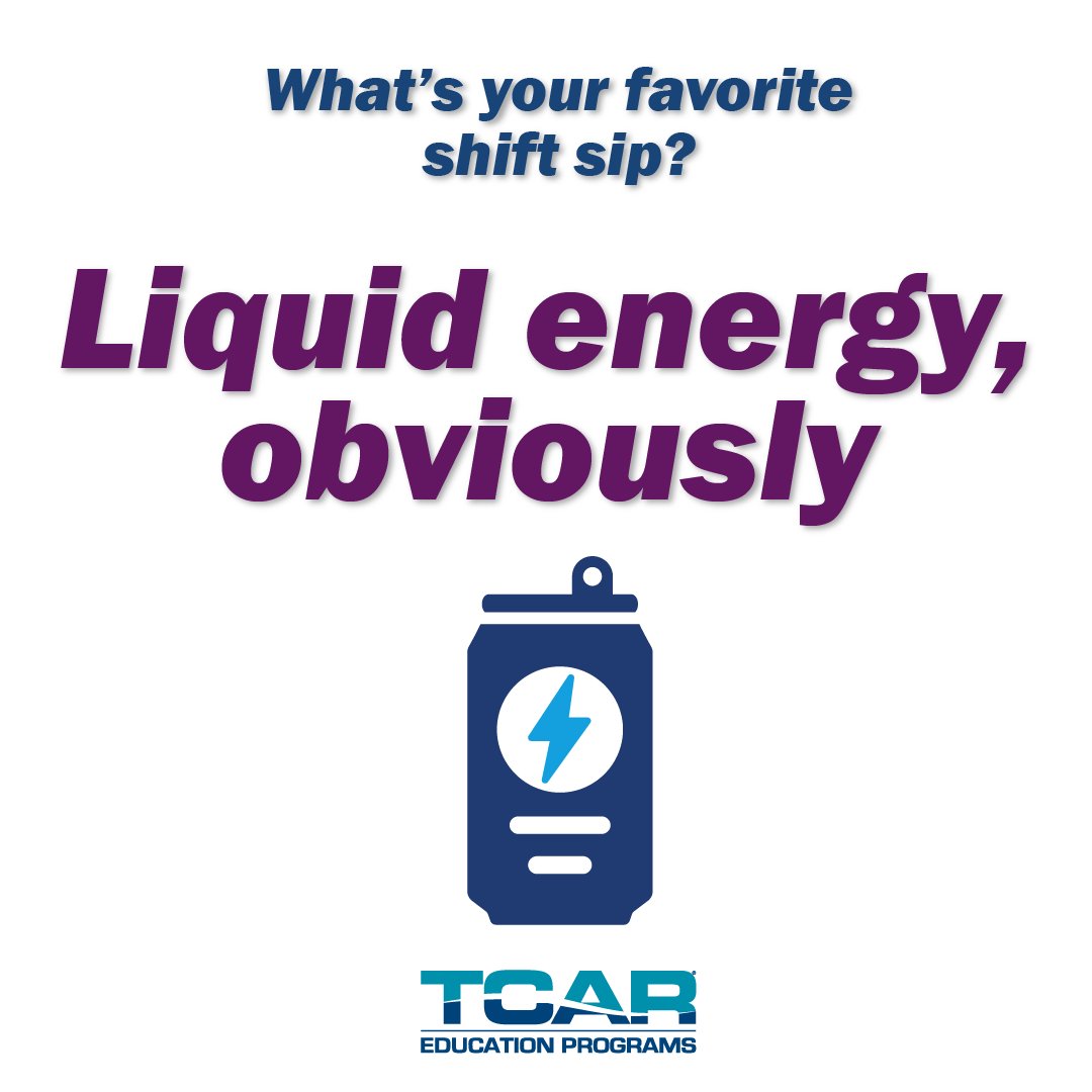 TCARprograms's tweet photo. What’s your experience? When you’re working and need a little pick-me-up, what’s your go-to beverage? Coffee, tea, or an energy drink? Leave your answers in the comments. https://t.co/fEYUXE1dhU