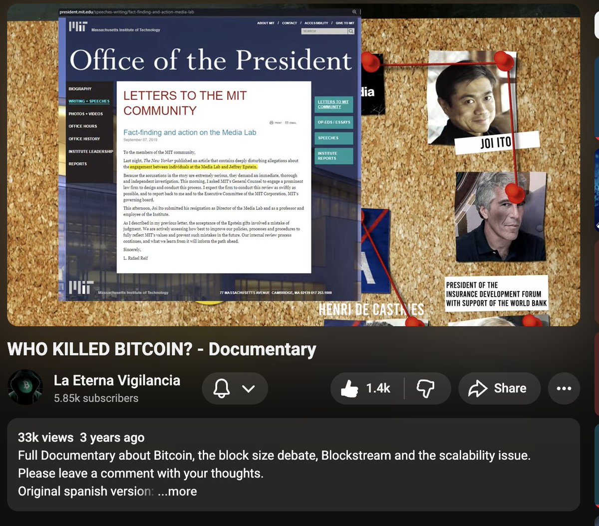 Btw if anyone doesn't know, the BCH community already had a full documentary with the EXACT info you're seeing today in **APRIL 2022**.

If you haven't seen Who Killed Bitcoin? it's published free on Youtube. Timestamped to Epstein, but it's all good.

youtu.be/eafzIW52Rgc?t=…