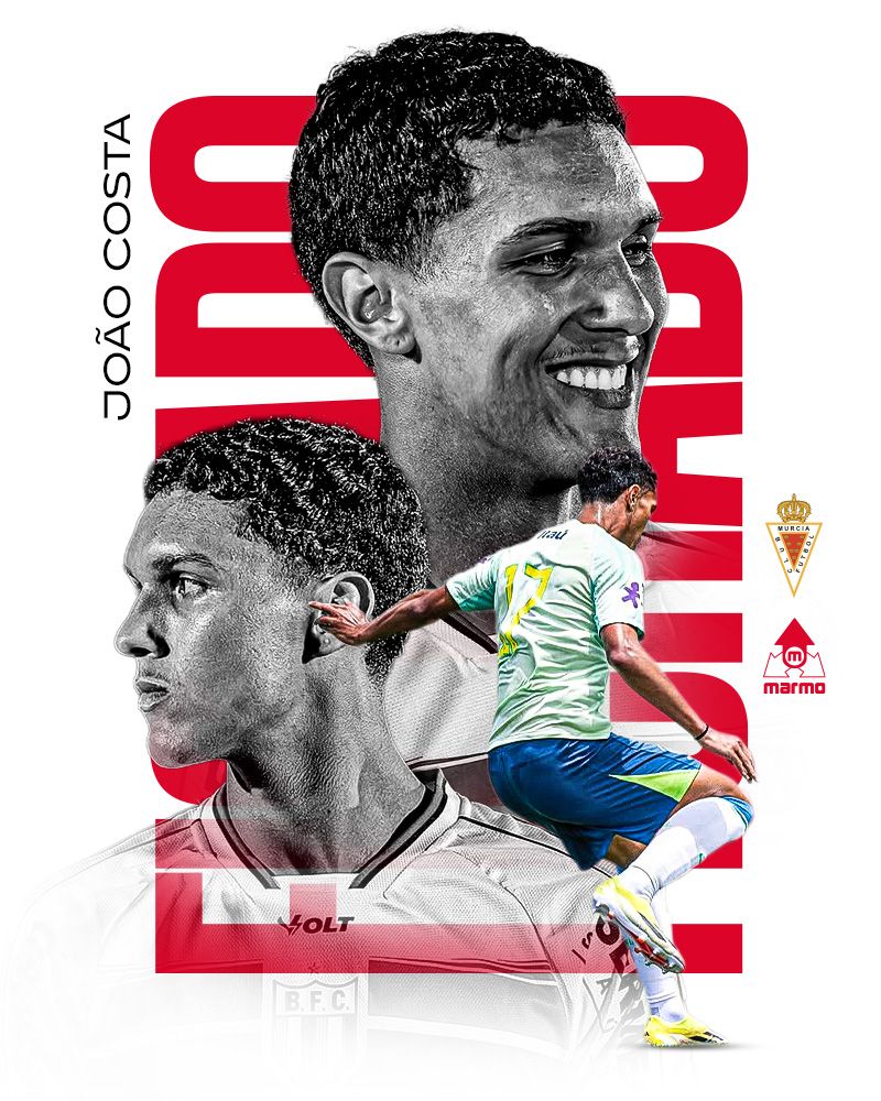 𝐅𝐈𝐂𝐇𝐀𝐃𝐎 | 🇧🇷💪 João Costa, refuerzo de nivel internacional para el pivote del Real Murcia C.F.

🔗 realmurcia.es/joao-costa-ref…

👋 ¡Bem-vindo, João!