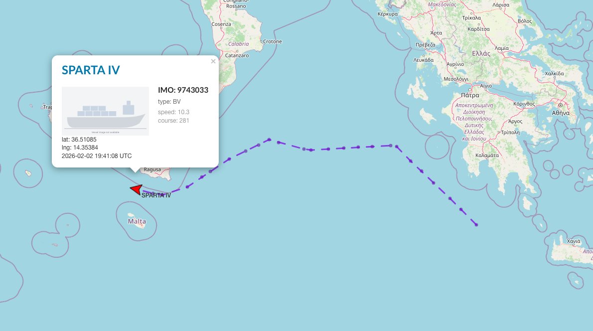 RFNOSBlog's tweet photo. SPARTA IV is currently operating in the #EasternMediterranean under the #RussianFlag.
After a 10-day blackout, the vessel reactivated its #AIS on 2026-01-31 at 19:53:20 UTC.
On Jan 29, SPARTA IV was assessed #SouthOfCyprus, operating in proximity to 🇷🇺 #Severomorsk, a #UdaloyClass destroyer reportedly escorting the cargo ship westbound—consistent with the 🇸🇾 #SyrianExpress.
What stands out is the last 48 hours.
SPARTA IV has followed an #AnomalousRoute with no clear commercial or #WeatherConditions justification. Sea state was manageable. Traffic density normal.
This raises a key question for the #OSINT community:
Why alter course now?
#MilitaryEscort maneuvering?
#SecurityBubble transit?
#OperationalDeception?
Patterns suggest intent.
What’s your assessment? @SONARROW_OSINT @CeciliaSykala @TiaFarris10 @StarboardIntel @Springbok1973 @med_shipSpotter @kattyfun1 @KaptainLOMA @jr_amon_ceuta