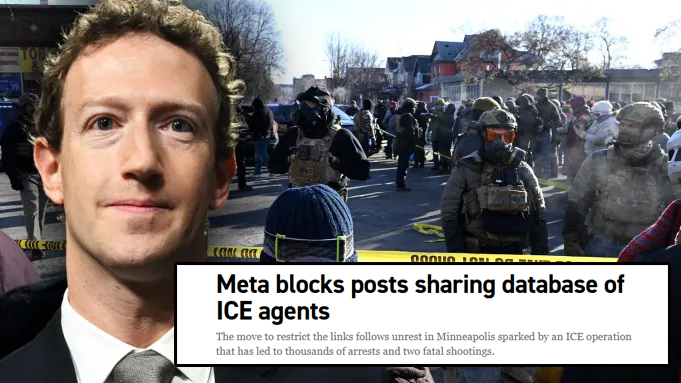 Meta recently blocked all links to a crowdsourced database that tracks immigration agents — across Facebook, Instagram, and Threads. Accountability is now “against community standards.”

If you ever needed a reminder whose side these big tech platforms are on, it's not yours!
