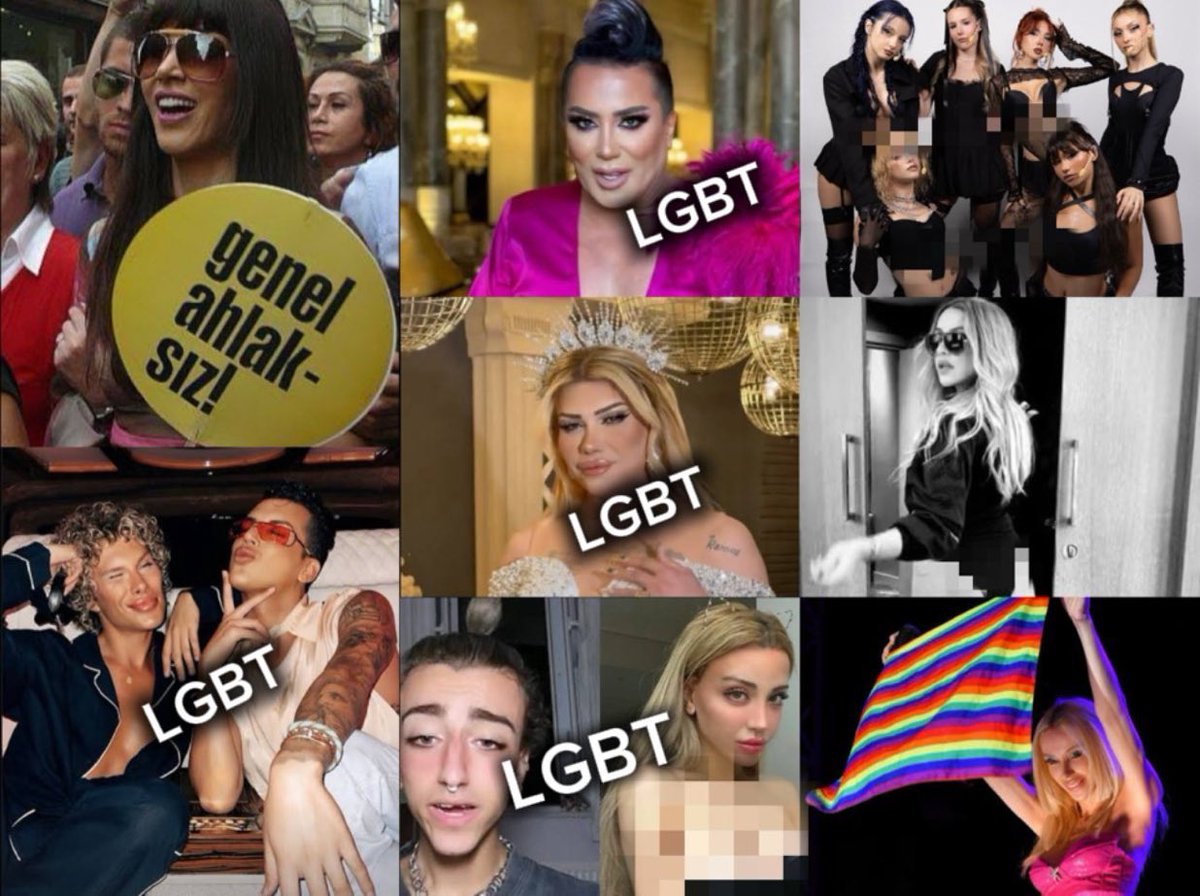 GizliArsiv's tweet photo. Bakın açık yüreklilikle söylüyorum:
Hande Yener, Hadise, Gülşen, Kerimcan Durmaz, Mabel Matiz, Manifest, Mükremin Gezgin, Murat Övüç, Mika Raun…

Bu isimler artık sanatla değil;
çıplaklık, değer erozyonu ve LGBT propagandası yapıyor.

Çocuklarımızın ahlaki ve zihinsel gelişimi için bu yozlaşmaya bir dur demek zorundayız!