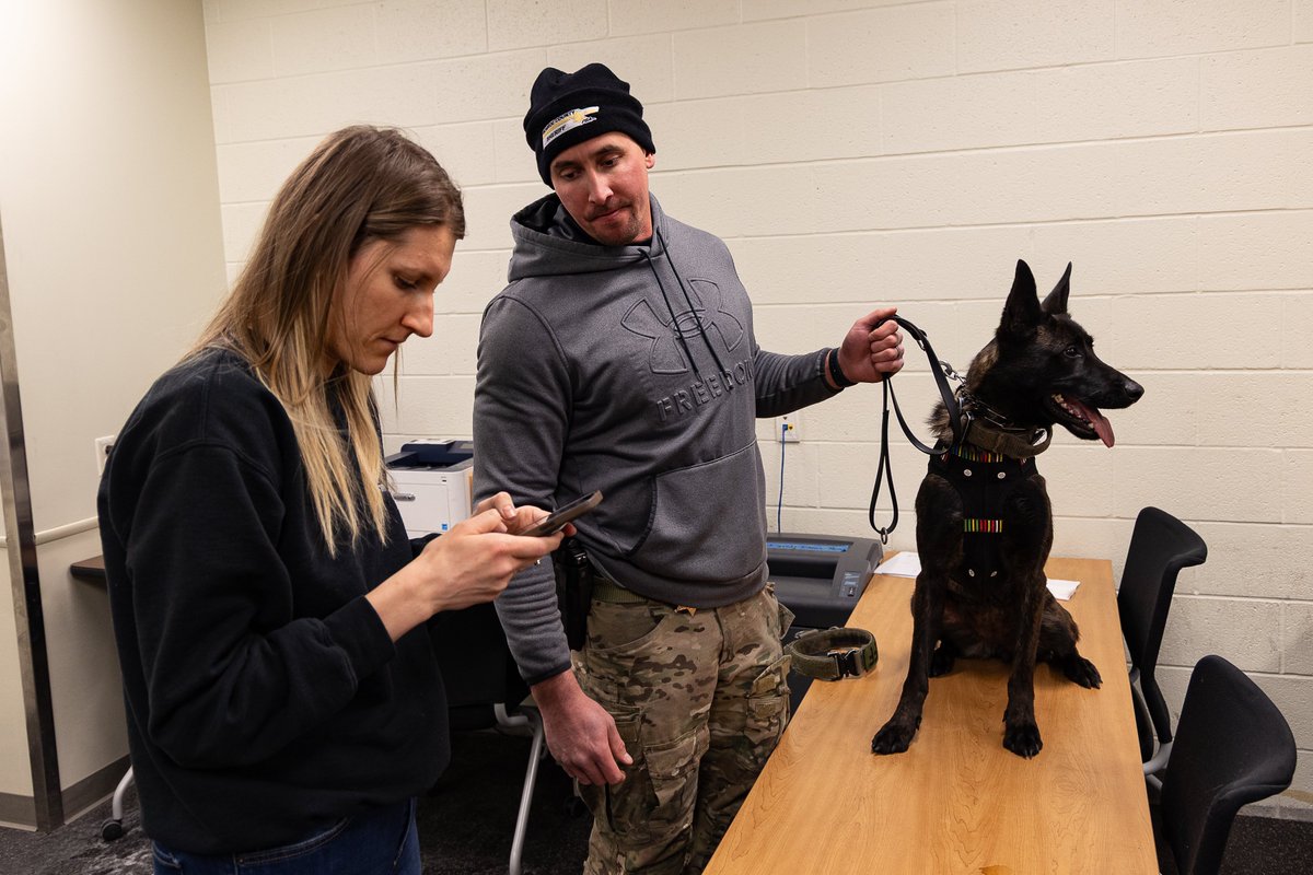 monroesheriffny's tweet photo. A big shout out and THANK YOU to the Polisseni Foundation for its generous support of law enforcement K9 units throughout Monroe County. Our K9s are being fitted for new vests – a necessary protection for the job. Thank you again for looking out for our four-legged deputies. https://t.co/ZJtnii5hlm