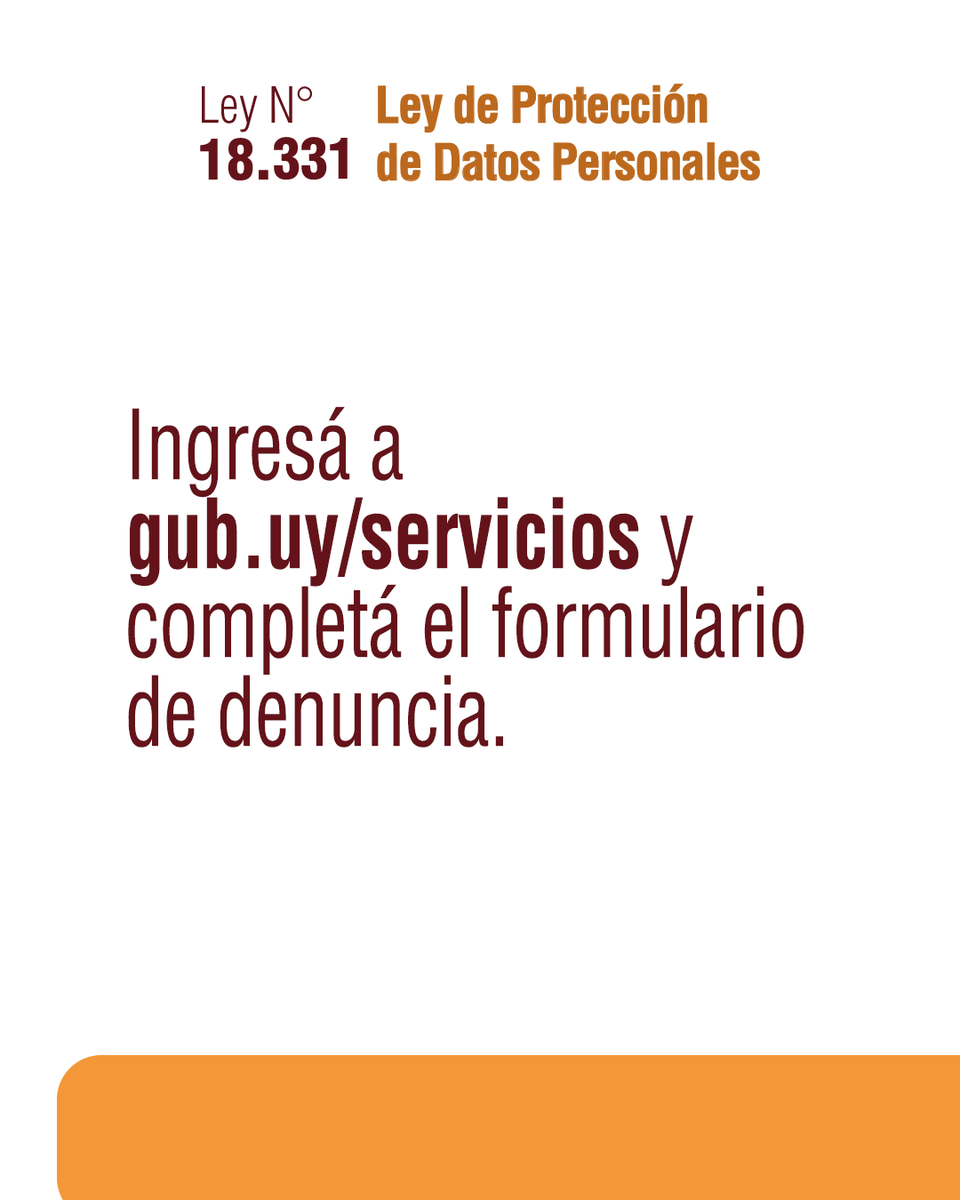⚖️ La URCDP es el órgano de control para garantizar el derecho a la protección de #DatosPersonales en Uruguay y tomar medidas ante el incumplimiento de las disposiciones legales.  

👉#CuidáTusDatos, conocé más sobre este derecho: gub.uy/unidad-regulad…