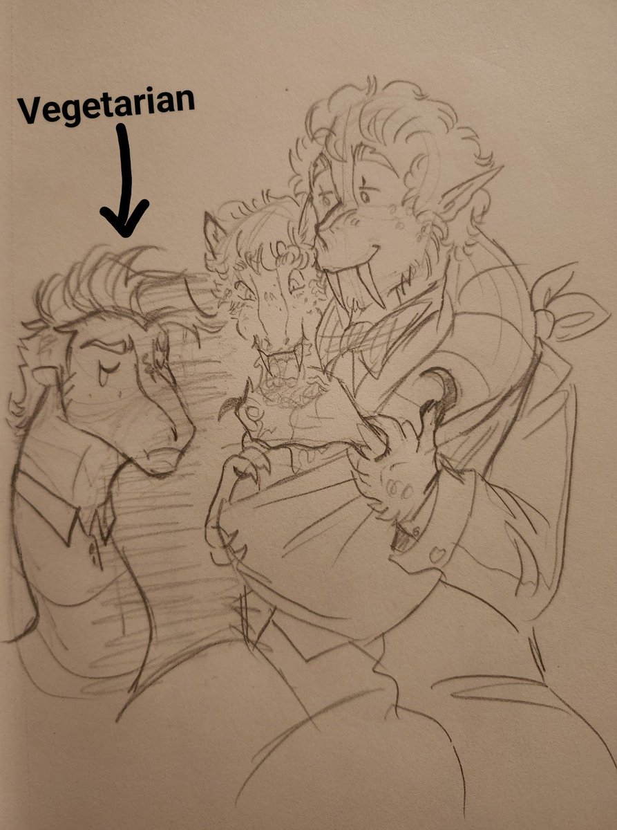 Day 2 // Monsters/Interspecies! 

(Sketchs of my #AllTomorrows au. 
I know this is technically a human au but I thought it could fit in this prompt! 😊) 
#ineffablefamfeb
<a href="/ineffablefamfeb/">Ineffable Family February</a>