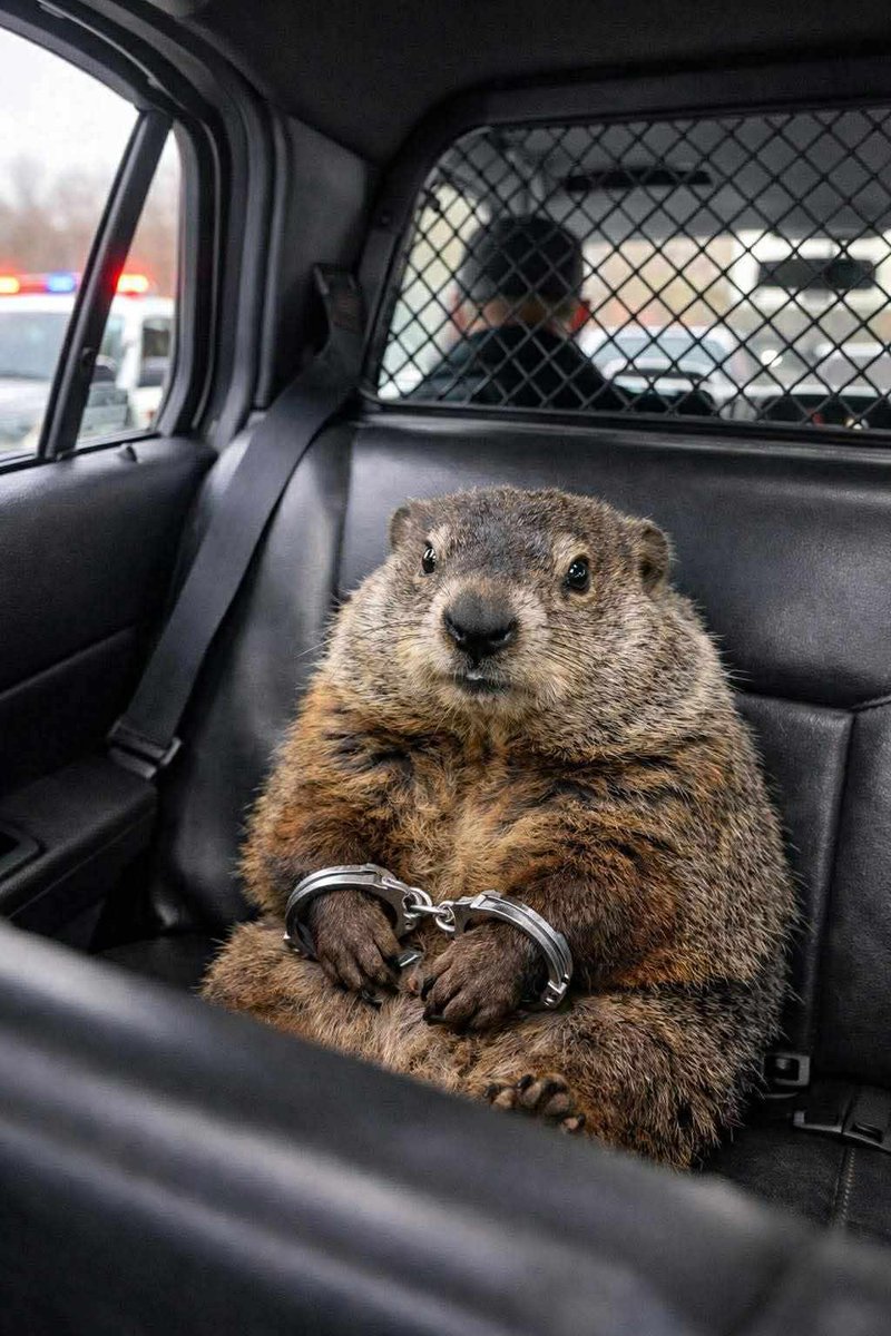 liamswx's tweet photo. SUSPECT APPREHENDED! 🤣🤣🤣 #groundhogday2026 #scwx #earlyspring #extendedwinter https://t.co/GfRBwC0t1R