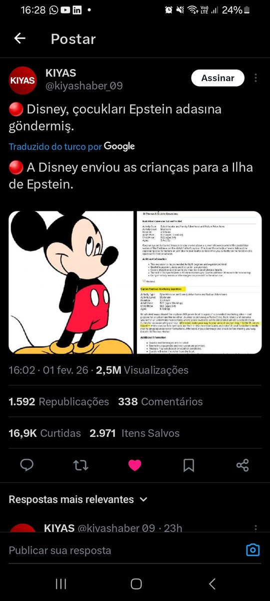 Eu tô frustrado, eu estou mal, eu estou triste, eu n sei o que pensar, é uma tristeza e ódio tão grande que correm dentro de mim, Disney já foi um símbolo pra mim, algo mágico, agora.. bom.. temos isso, vou ficar na minha sobre esse caso, e vou parar de entrar tanto no twitter