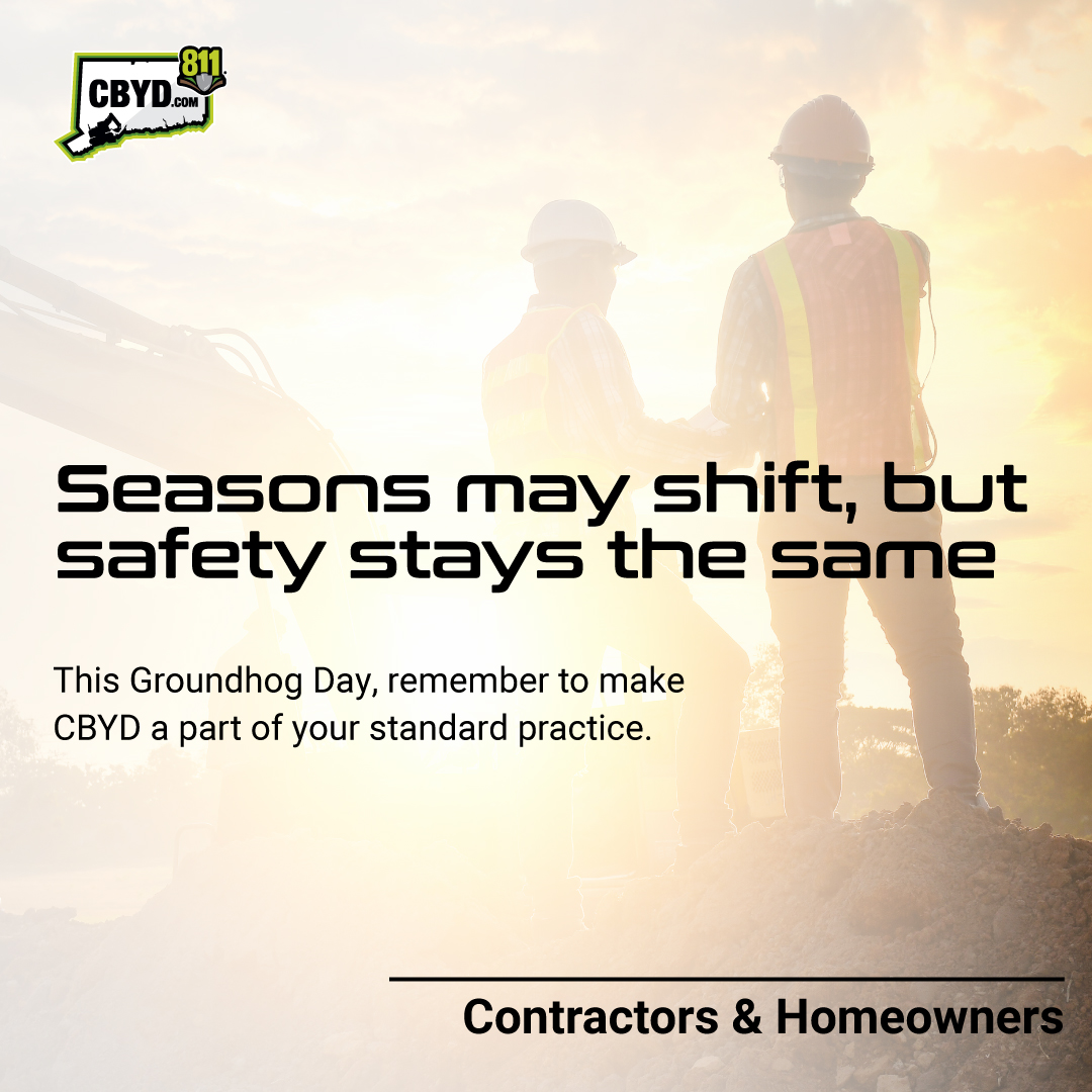 CBYD811's tweet photo. Happy Groundhog Day!
Seasons may shift, but safety stays the same.
Before you dig, call 811.
#CallBeforeYouDig #811 #SafetyFirst https://t.co/niswldOIWq