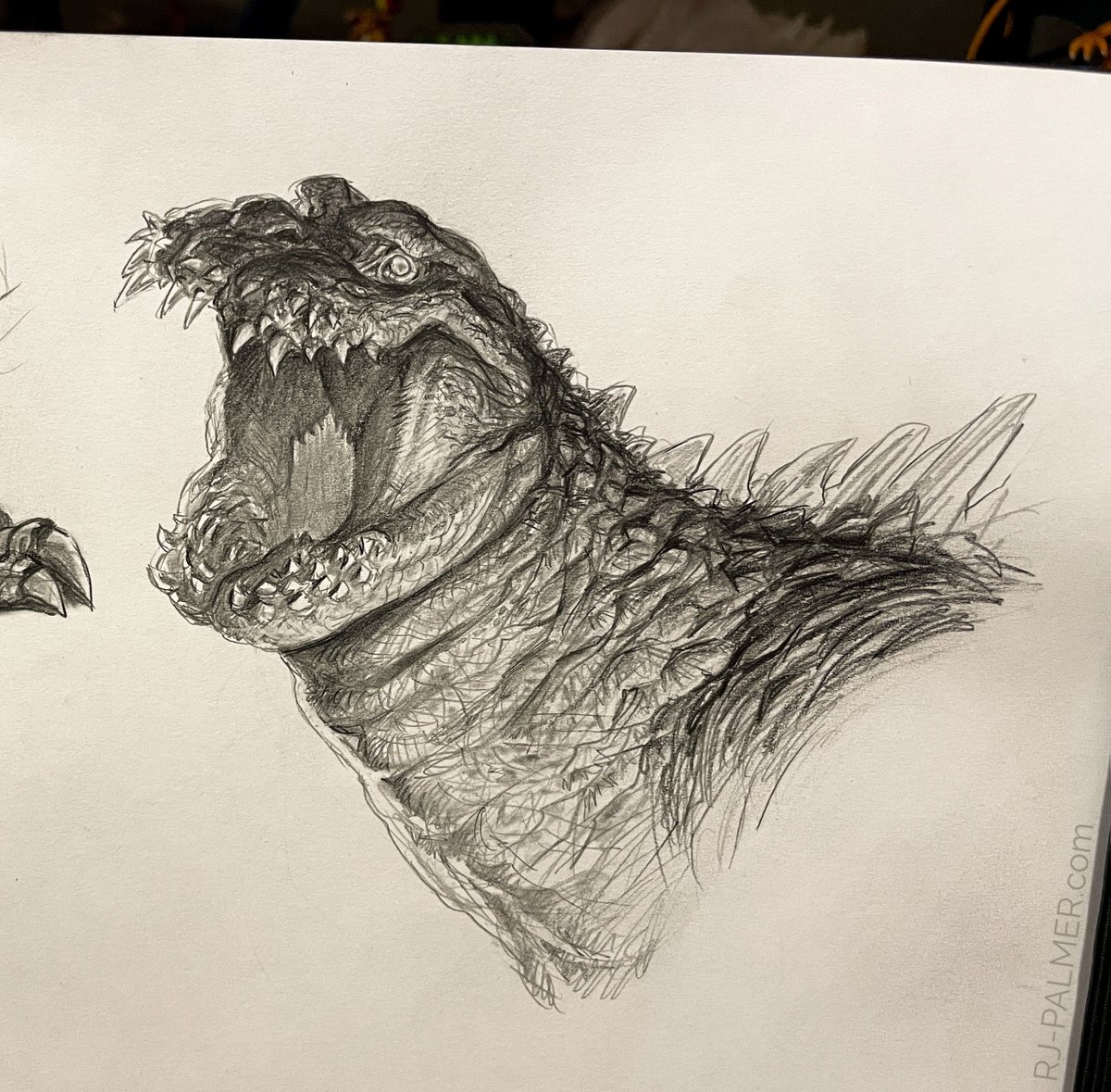 arvalis's tweet image. Godzilla doodle 😈✏️