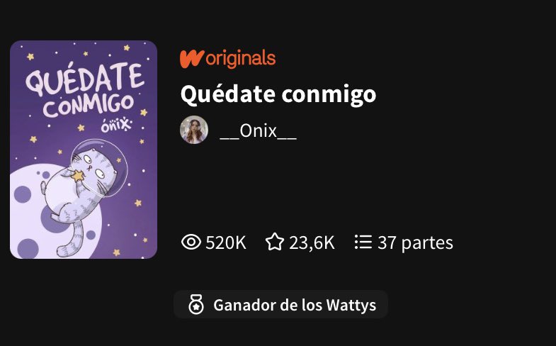 grumpyonyx's tweet photo. ¡ES OFICIAL!

“Quédate conmigo” ha llegado al MEDIO MILLÓN DE LECTURAS

Se celebra, se celebra fuerte 🥳💜 https://t.co/XnnaEErUu3