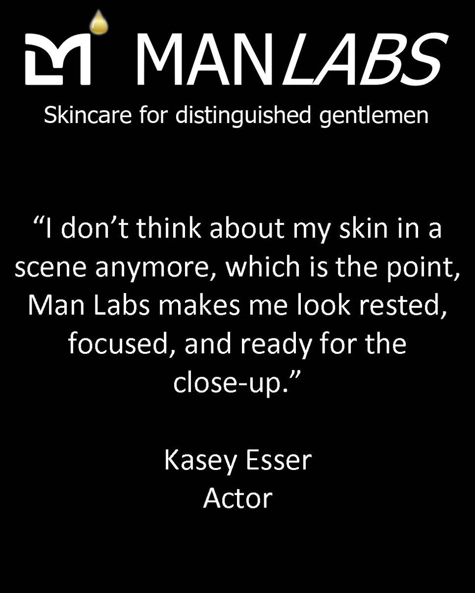 When an actor shares what actually works for him, we listen.
Kasey keeps his skin calm, clean, and camera ready with Man Labs.

#testimonial