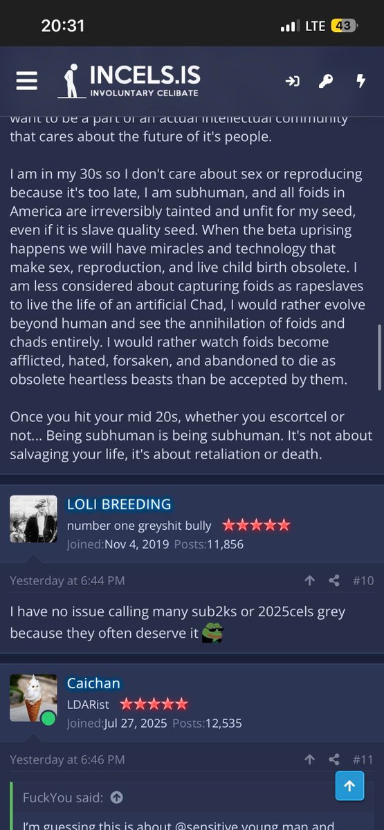 IncelTear's tweet photo. Incel mad about Incels being Incels https://t.co/g7xqegHKqe