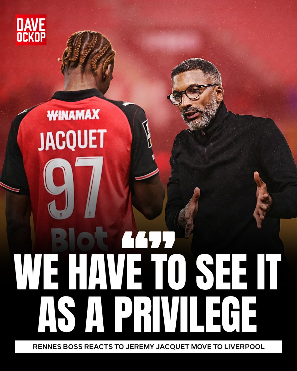 DaveOCKOP's tweet image. Rennes boss reacts to Jeremy Jacquet move to Liverpool:

"We negotiated the transfer, obtained the amount that the club looked for, we respected the player’s wish and we have him for the remainder of the season."

"It’s the reality of the market. The club he joins will offer him…