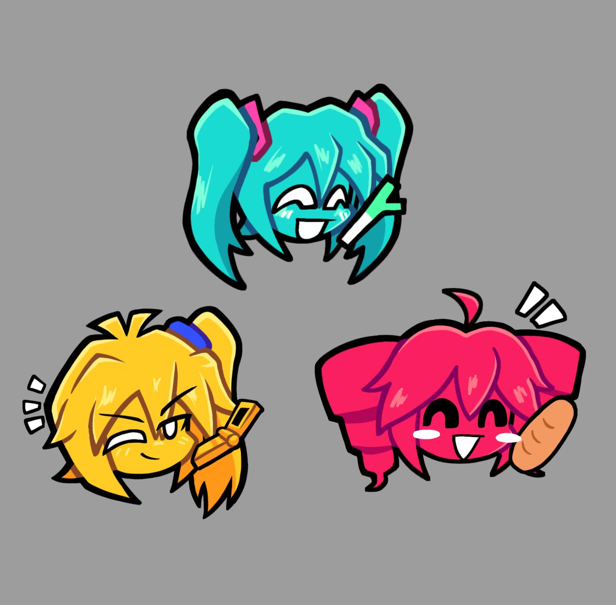 Triple Baka!!! 💙❤💛
#Fnf #fridaynightfunkin #Miku #Teto #Neru