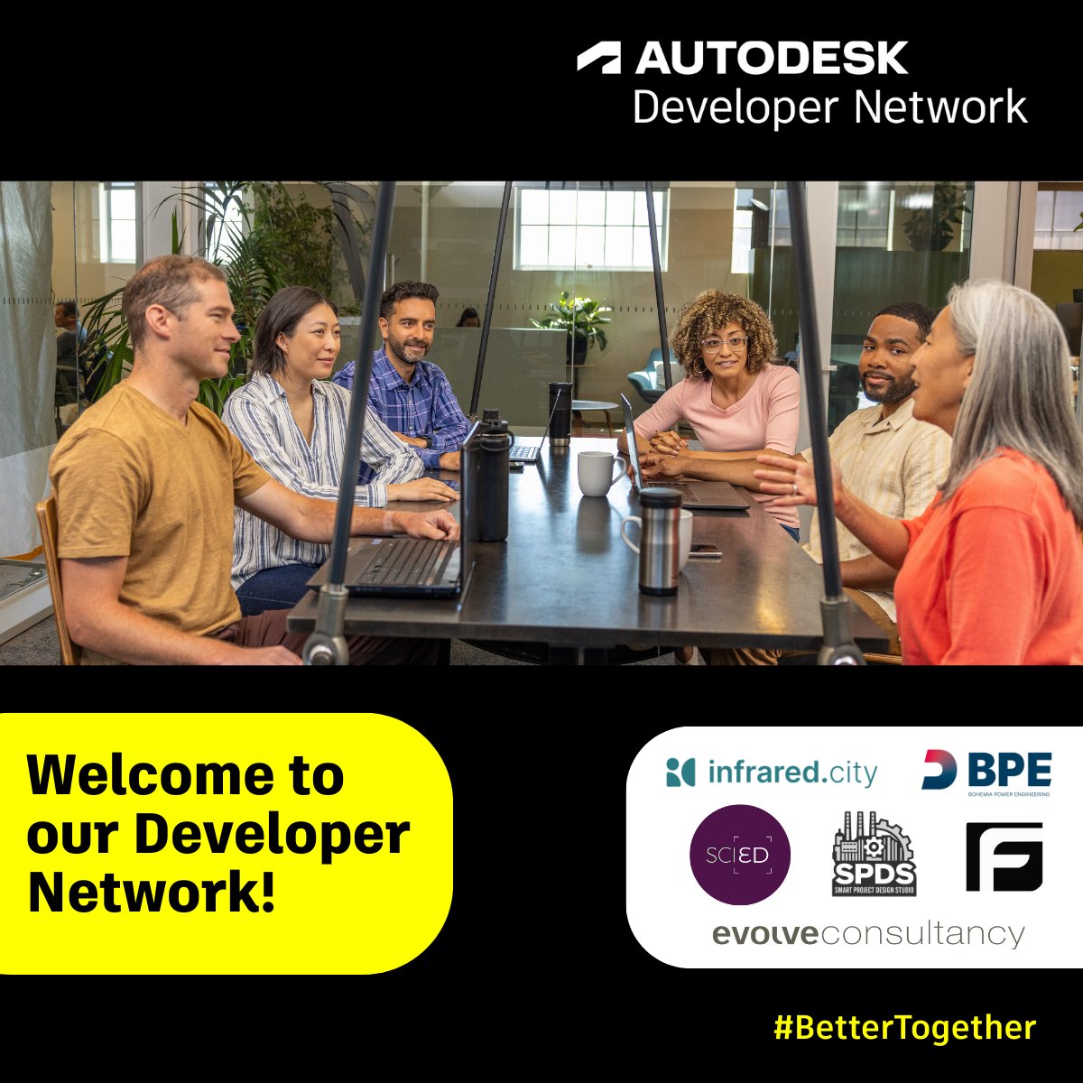 AutodeskAPS's tweet image. 🚀 We’re excited to welcome a new batch of #AutodeskDeveloperNetwork members who are extending solutions across #Autodesk technologies and #AutodeskPlatformServices. 

Interested in building on Autodesk technologies? Learn more and apply here 👉 aps.autodesk.com/adn