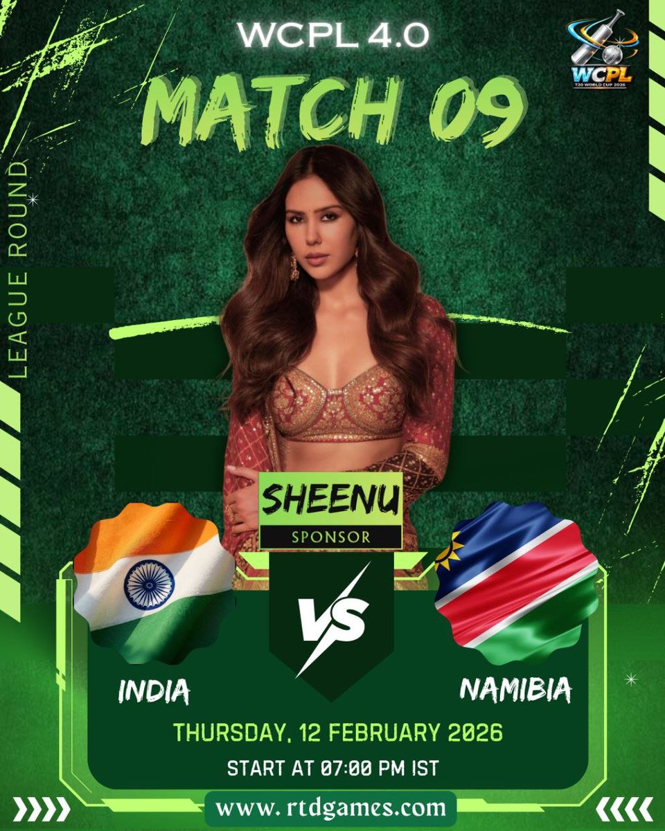 WCPL 4.0 

LEAGUE ROUND : WEEK 03

MATCH 09 : IND vs NAM

Powered by : Sheenu <a href="/ssheenu_Sharma/">❥ ❀ ડჩꫀꫀꪀꪊ ❀ ❥ ⁂ ਸ਼ੀਨਾਮ ⁂ 🐶🐶</a> 

Name : 
Team : 
2nd Innings Score :
2nd Innings Powerplay :

#WCPL  #T20WorldCup2026 #INDvsNAM