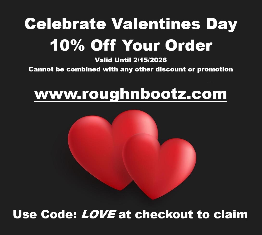 Visit our website and use Code: LOVE at checkout to get 10% off your order. Get your partner the perfect kinky gift to 'bind' their heart. Premium fetish, bondage, and leather gear. #discount #coupon #smallbusiness #leather #kinkgear #bondagegear #fetish
roughnbootz.com/shop/