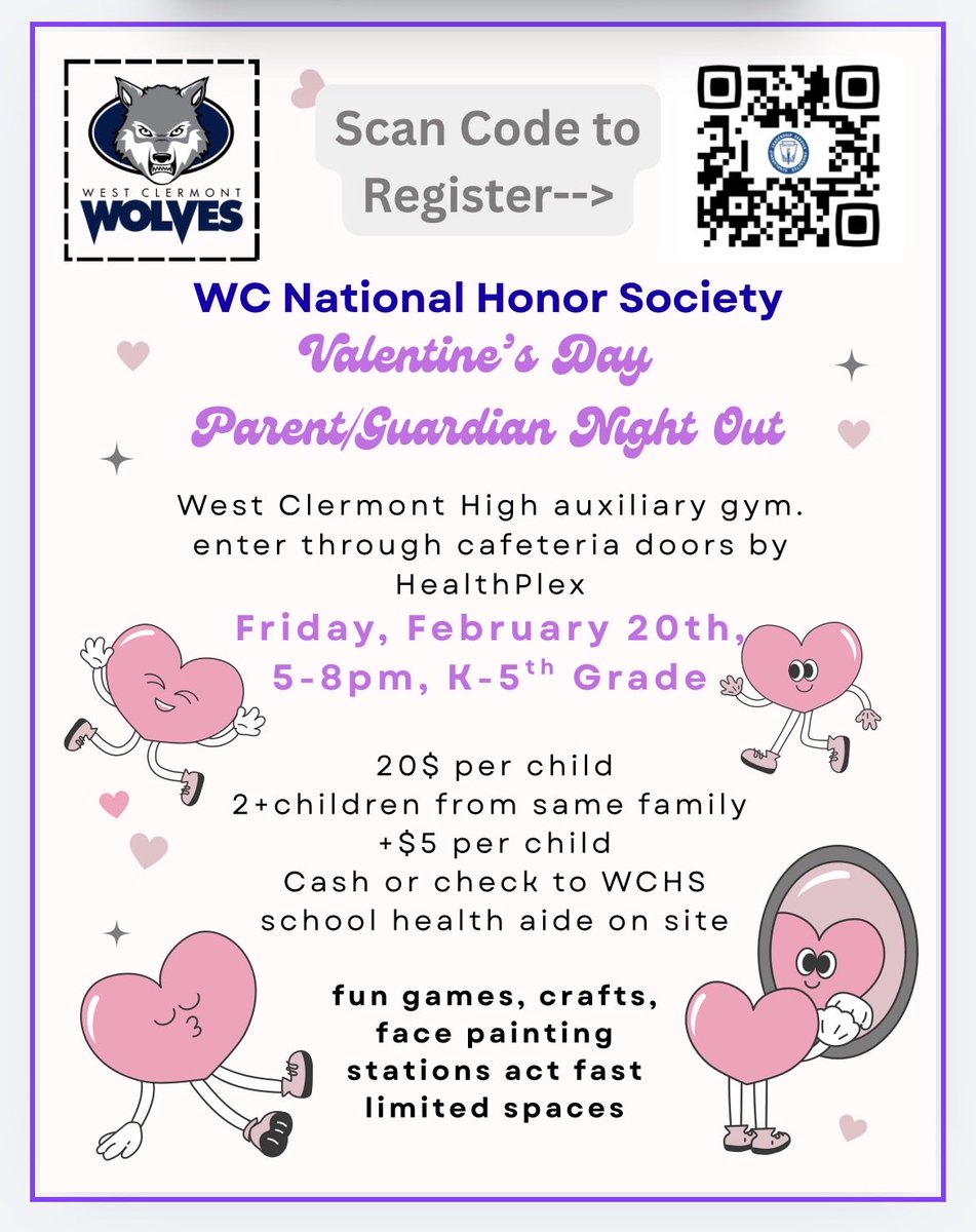 Please share &amp; help support our NHS FUNdraiser. We love kids! Use this link or scan the code. docs.google.com/forms/d/e/1FAI…