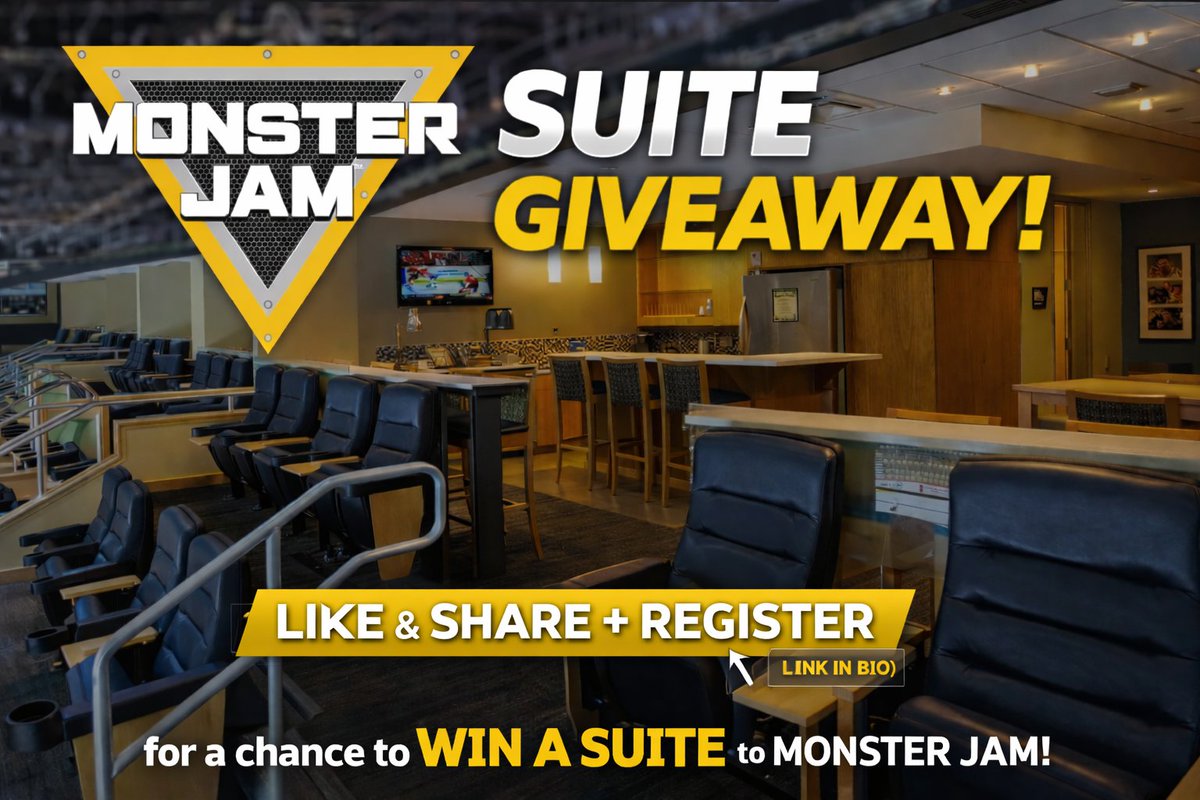 PPGPaintsArena's tweet photo. 🚨 SUITE GIVEAWAY ALERT 🚨
Want to experience Monster Jam in style? We’re giving one lucky winner a 12-person suite at PPG Paints Arena 🏟️🔥

Here’s how to enter:
✅ Like this post
✅ Share it
✅ Register https://t.co/HJANZZqWy4 https://t.co/kWY55YDXWw