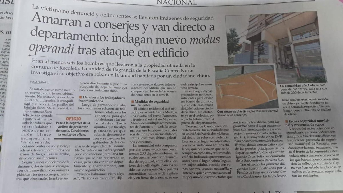 Hoy  asalto en la Shell de Bellavista,  el miérc pasado un violento asalto en condominio de Sta María, pistola en mano: 2conserjes fueron amarrados y amordazados y las cámaras arrancadas d cuajo. Necesitamos c urgencia q parta el Pl Mapocho La Chimba <a href="/Gob_Santiago/">Gobierno de Santiago</a> <a href="/Muni_Recoleta/">Municipalidad de Recoleta</a>