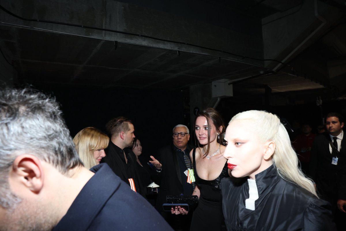 Lady Gaga backstage at the #GRAMMYs last night