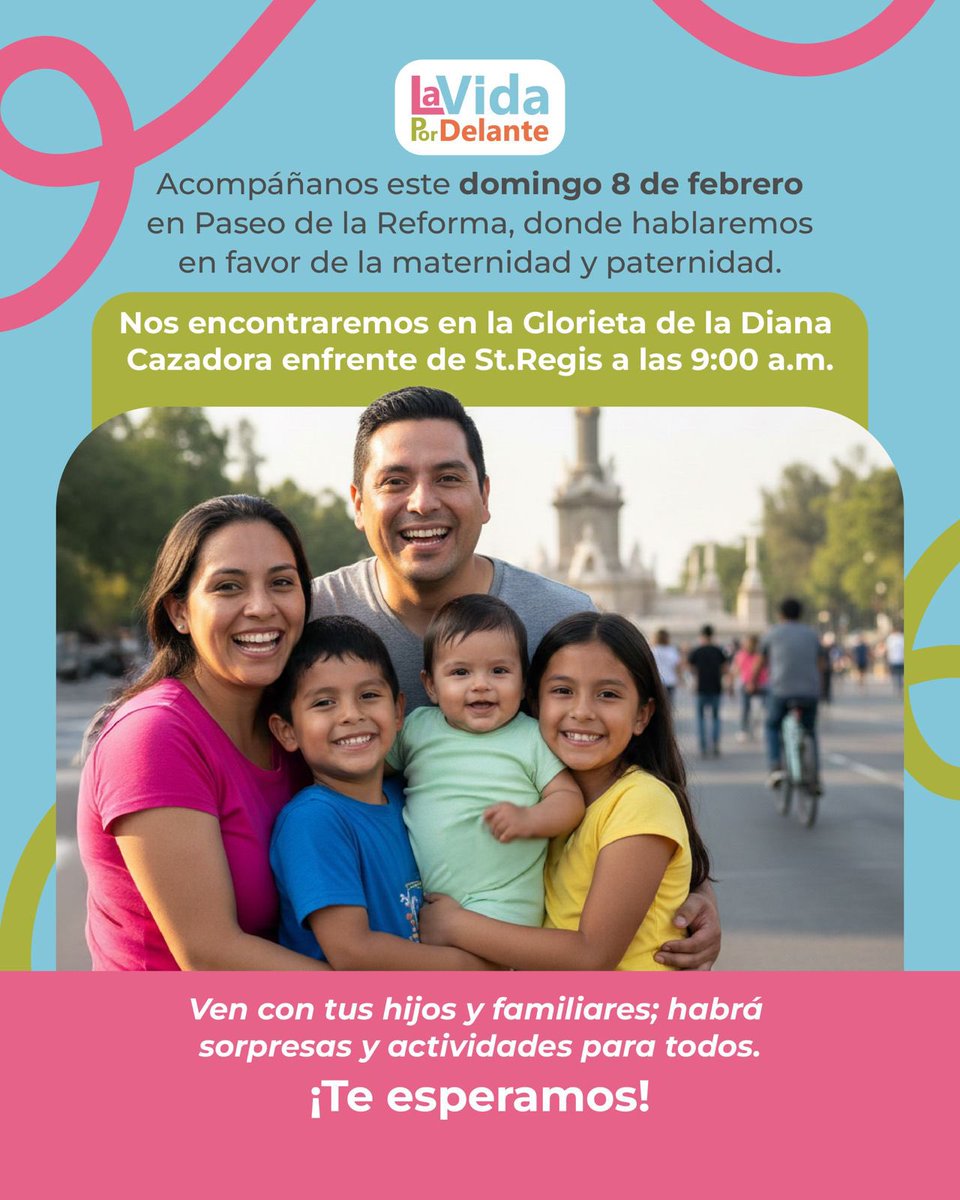 LVPDmx's tweet photo. Este domingo salgamos a celebrar lo más valioso: la familia 👨‍👩‍👧‍👦💛

Ven con tus hijos y familiares, habrá actividades y sorpresas para todos 🎈

Nos vemos a las 9:00 a.m. en la Glorieta de la Diana Cazadora.

¡Te esperamos! 💫 https://t.co/9iBDXsOCxw