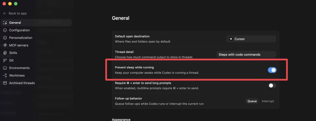 Prevent sleep toggle