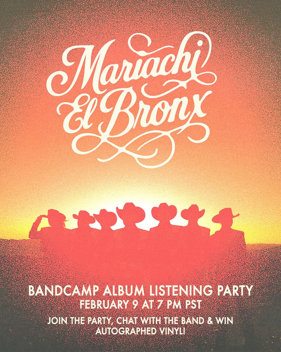 Mariachi El Bronx IV drops February 13, 2026.

We’re cracking it open early with a <a href="/Bandcamp/">bandcamp</a> listening party on February 9 at 7PM PT / 10PM ET.

One spin. Start to finish. Come hang, hear it first with a chance to score an autographed vinyl.

thebronx.bandcamp.com/merch/mariachi…