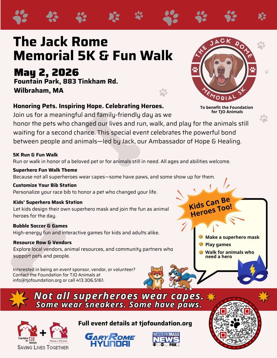 Early bird registration is OPEN! Grab your discounted race &amp; walk prices now! 

Jack Rome Memorial 5K &amp; Fun Walk 2026 | May 02, 2026 | Foundation For TJO Animals