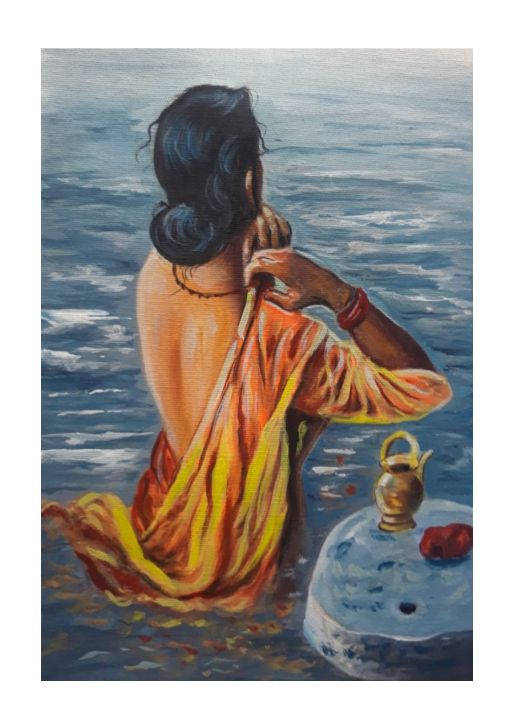 Art of the Day! "Painting Of Worshipping Woman paint". Buy at: ArtPal.com/33manisharts?i…