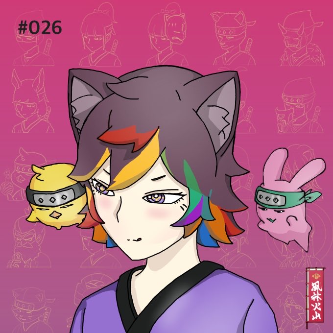 tufurinkazan's tweet photo. おはようございます🌤️

今日2月3日はクリプトニンジャ「ネム」の誕生日🎂
おめでとう🎈

ツンデレ好きによる #CryptoNinja 2次創作ツンデレシリーズ

No.026【ネム】
オーナーは、るんるんさん@runrun_56756859 

有難うございますっんデレ🎨🥷

#ninjart https://t.co/iEZUmlYMOR