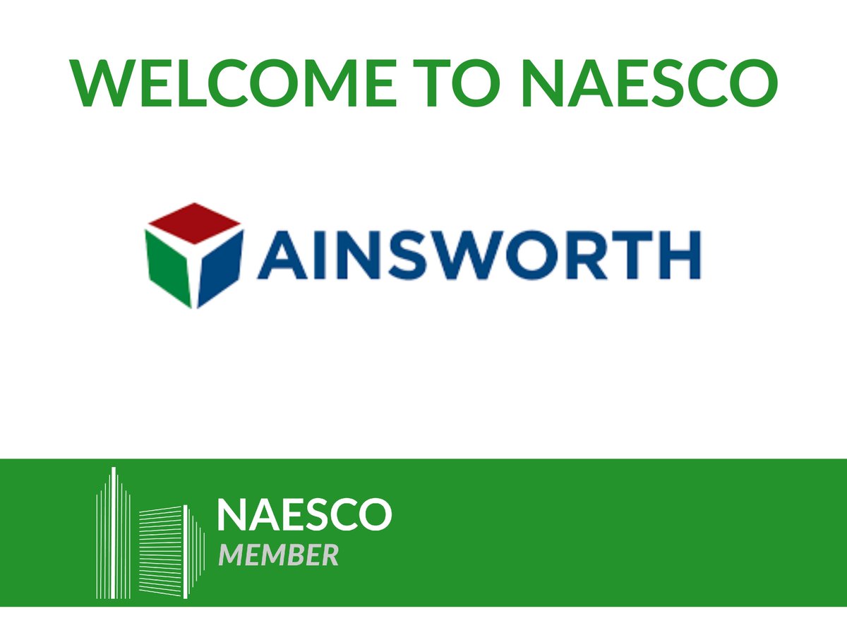 NaescoNews's tweet photo. NAESCO welcomes @AinsworthInc as an Energy Service Affiliate Member company! https://t.co/6X2i6XzAIt https://t.co/xfFSKWxUC7
