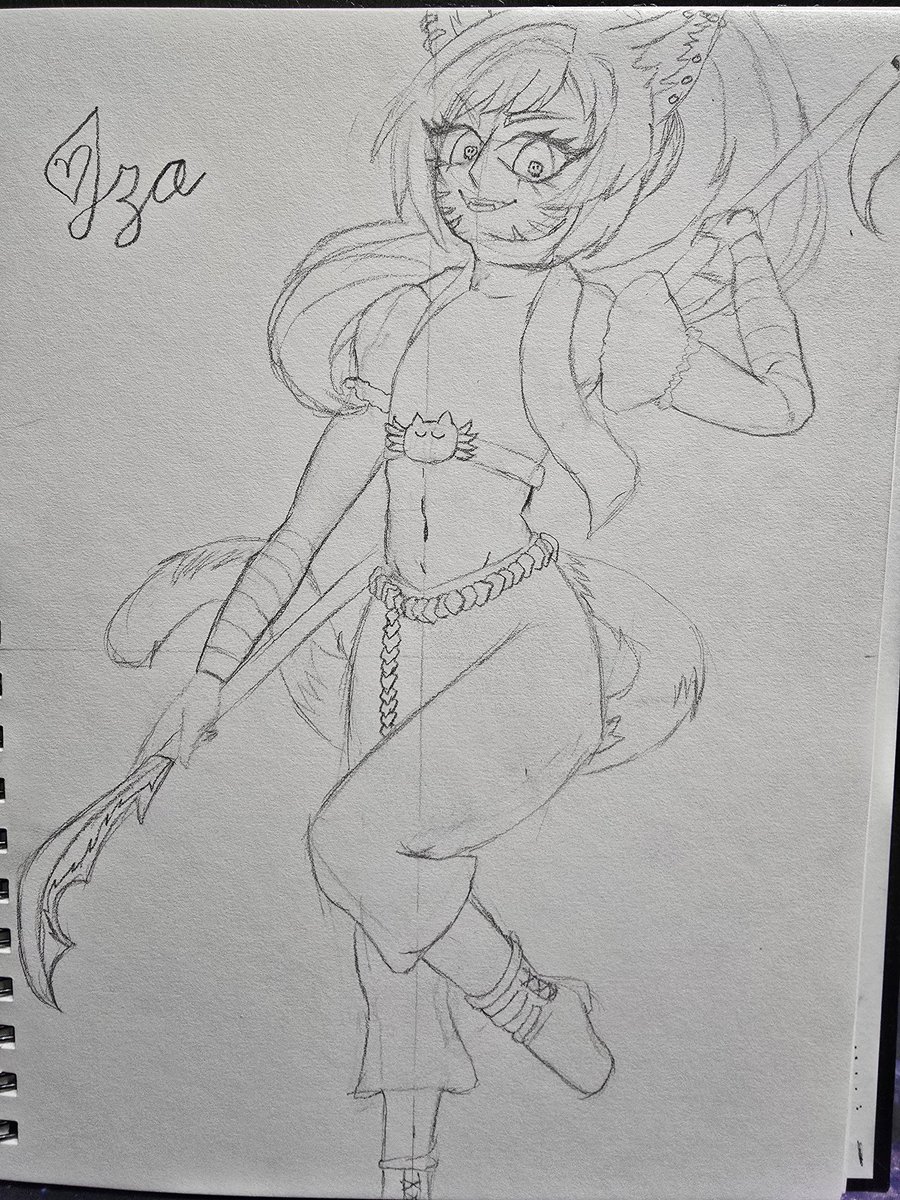 Iza does plenty of powerlifting, but also likes a good fight with a glaive. She finds it the ultimate form of showing her athleticism with graceful flourish and mighty blows.